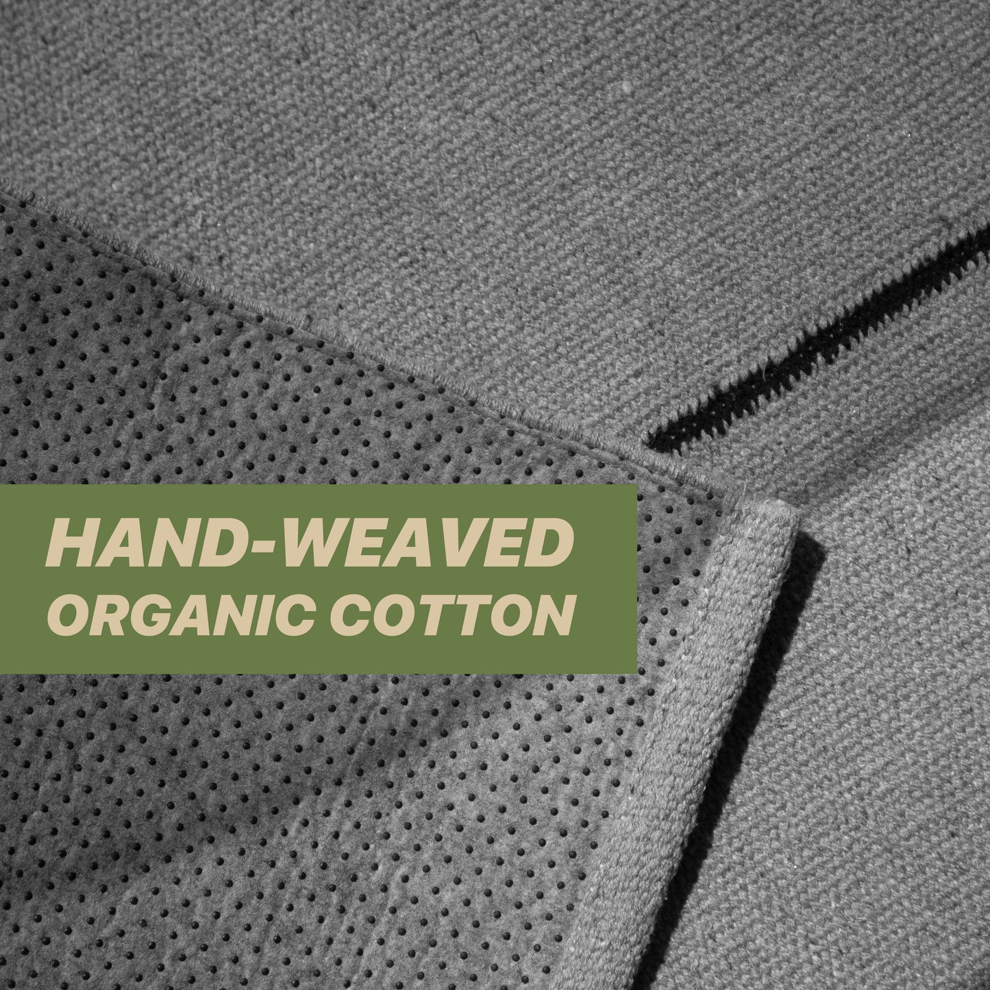 hand woven cotton yoga mat with anti skid bullet back