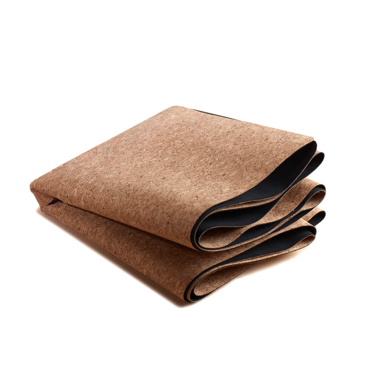Yos Yoga Combo Starter Kit - Set of 2 Natural Cork Block with Yoga Travel Cork Mat (2mm)
