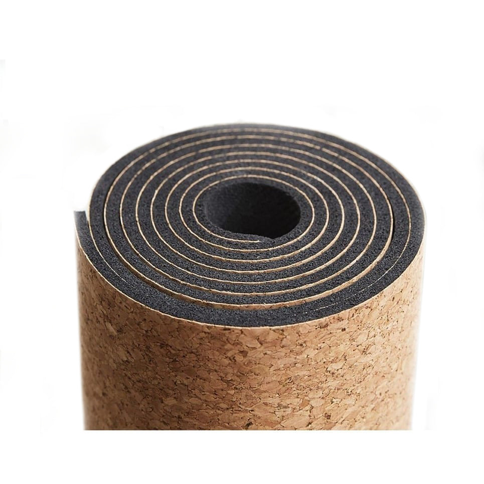 Thick professional cork yoga mat that sticks and provides ultimate grip