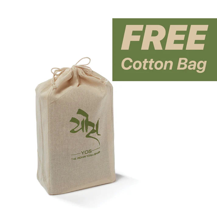 Yoga Combo Starter Kit - Set of 2 Natural Cork Block with 1 Cotton Strap/Belt 9ft