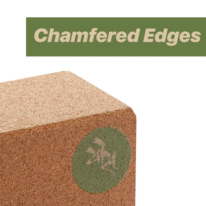 Yos Yoga Combo Starter Kit - Set of 2 Natural Cork Block with Yoga Travel Cork Mat (2mm)
