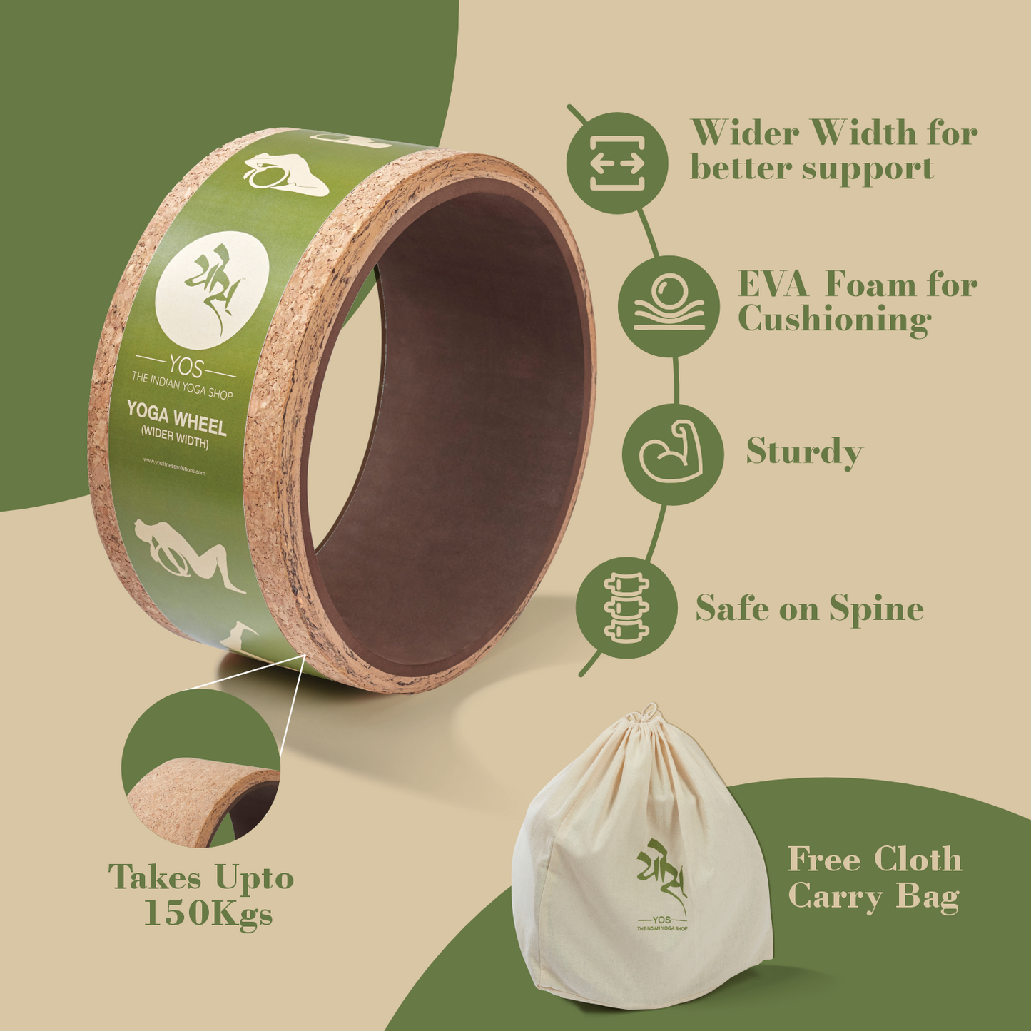 Cork Yoga Wheel
