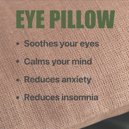 yoga eye pillow soothes eyes, used for yoga nidra, shavasana, meditation.